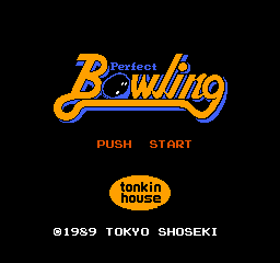 Perfect Bowling title screen for Famicom